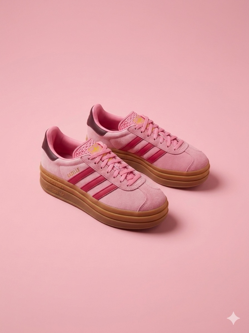 NWOT adidas Pink Suede Platform Sneakers with Gum Sole